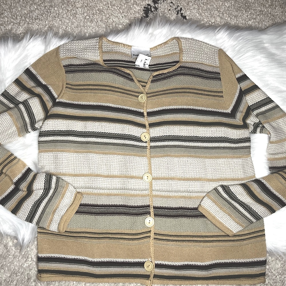 90’s Rare vintage knitted sweater, new with tags, horizontal stripes